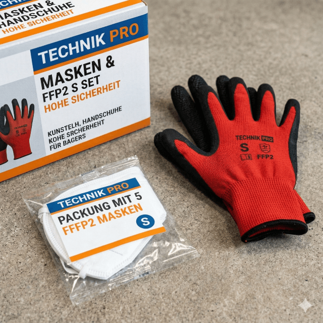 Handschuhe FFP2 S Rot/Schwarz